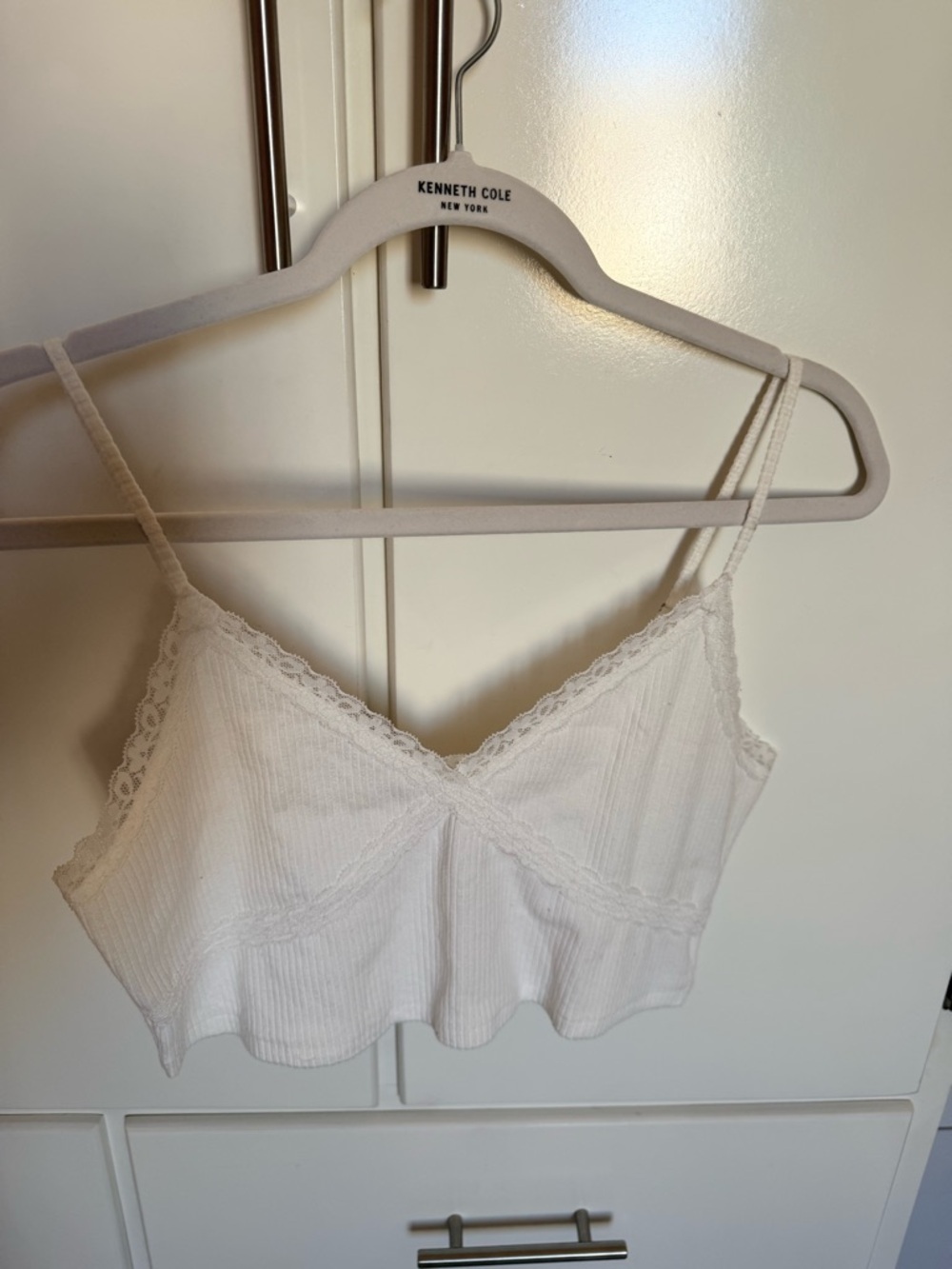 Aeropostale White Lace-Trim Camisole